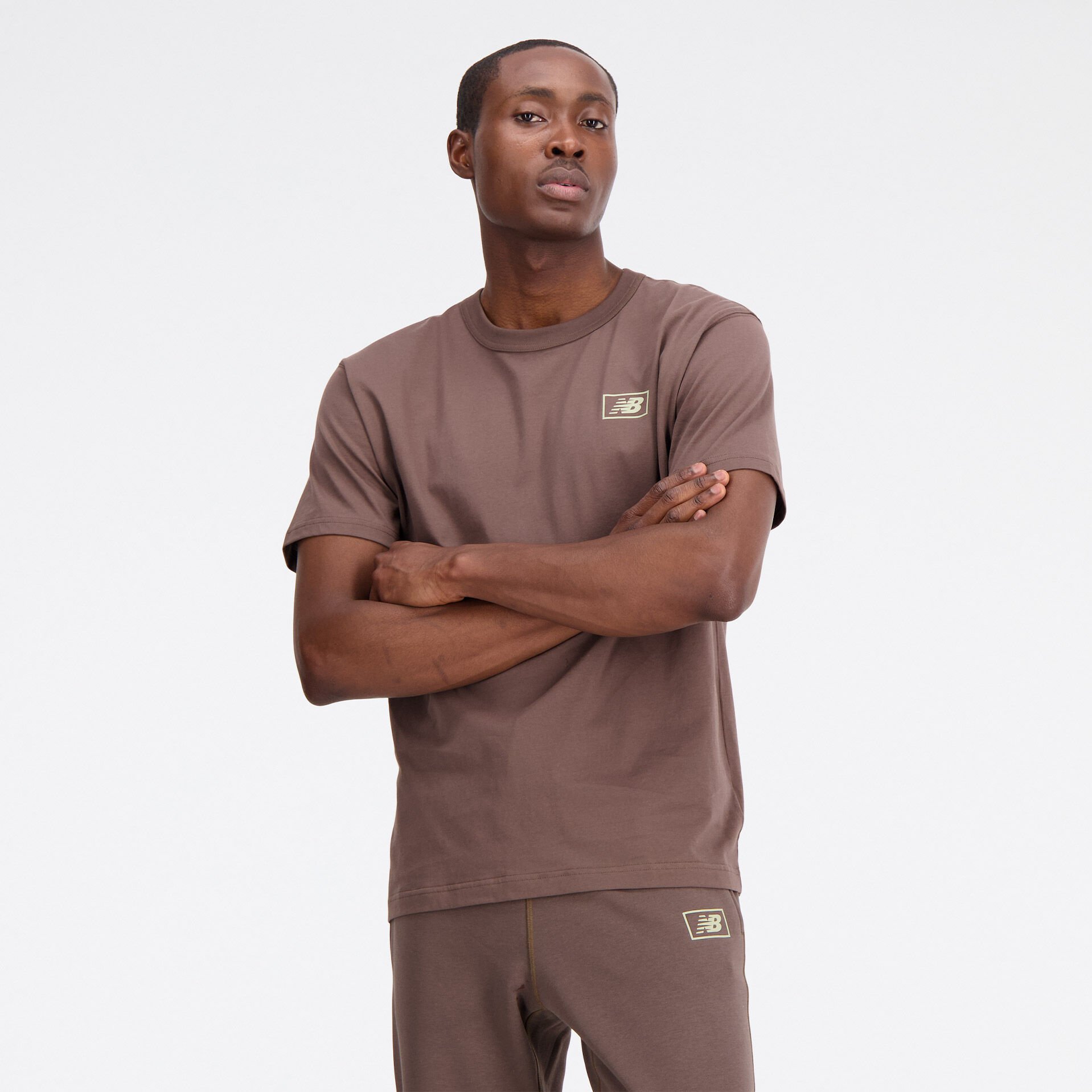 Man in brown shirt