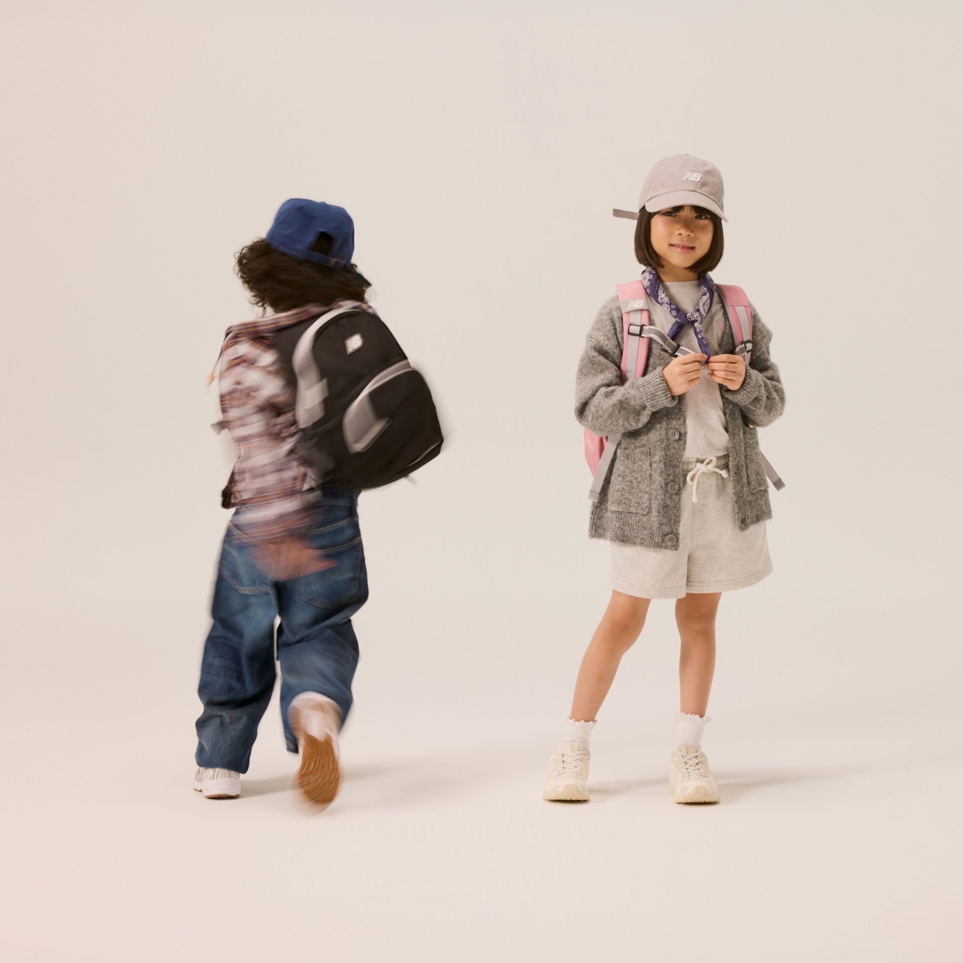 Kids in New Balance shoes