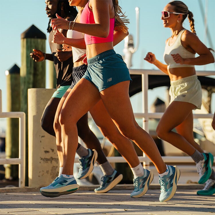 People in New Balance running shoes.