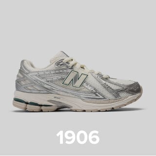 Unisex white with silver 1906 shoe.