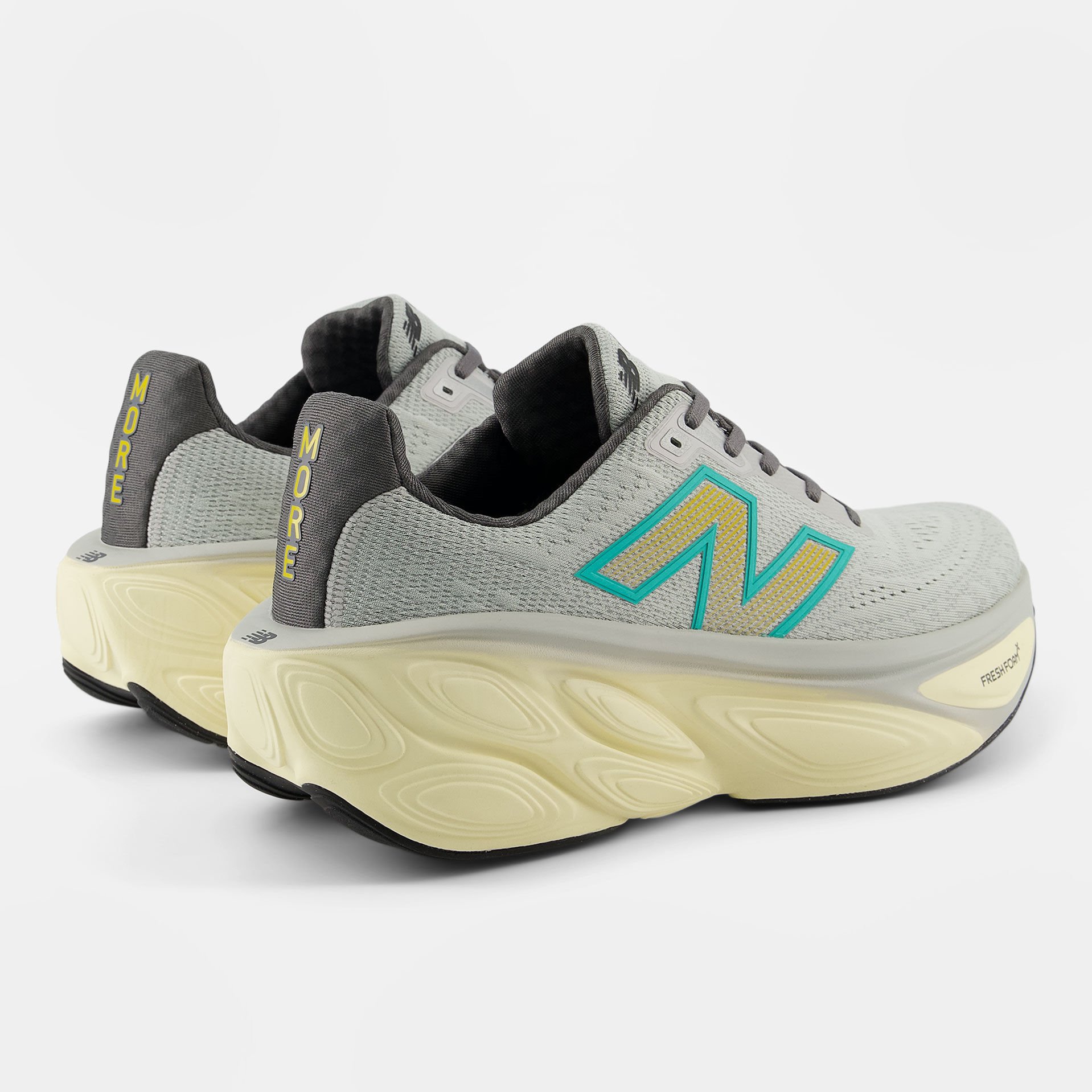 Men's Fresh Foam X More v5 in grey.